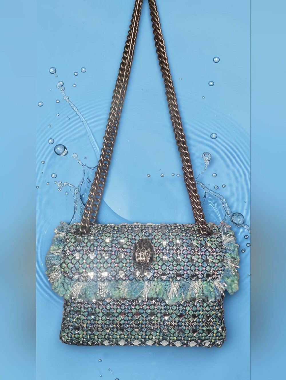Kurt Geiger London Mini Kensington Tweed Convertible Crossbody Bag NWT - Picture 2 of 16
